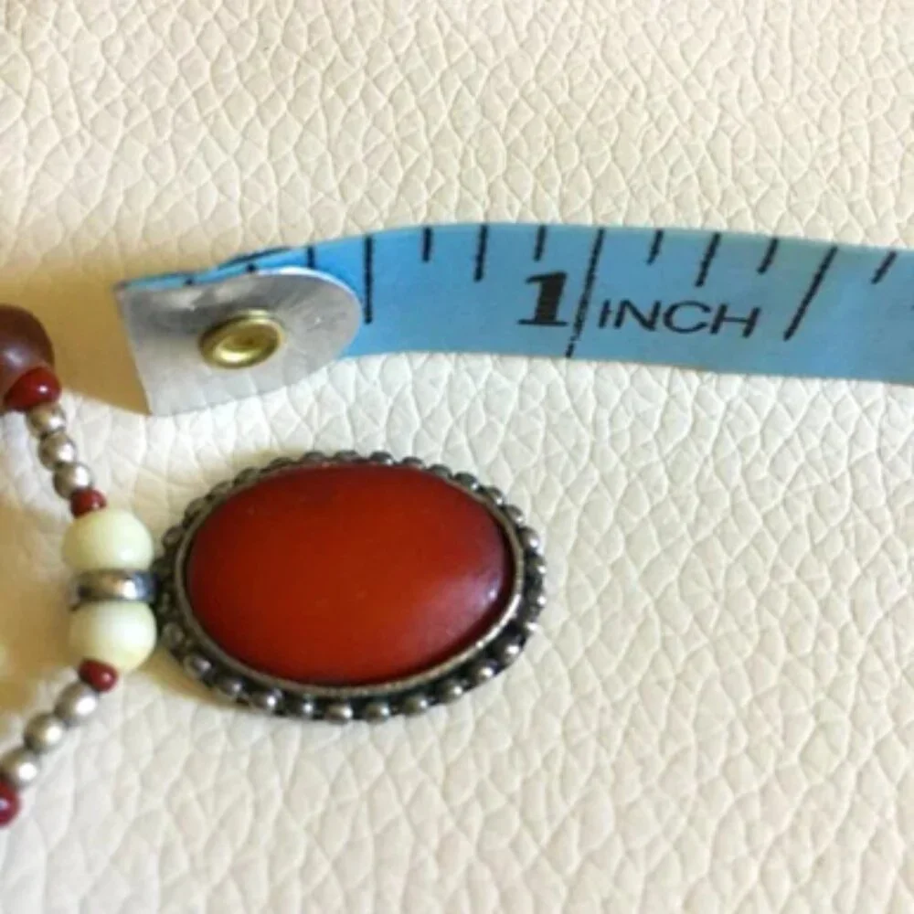 VTG 90s Artisan Victorian Witch Necklace - Wood & Metal Gothic Pendant - Picture 11 of 11